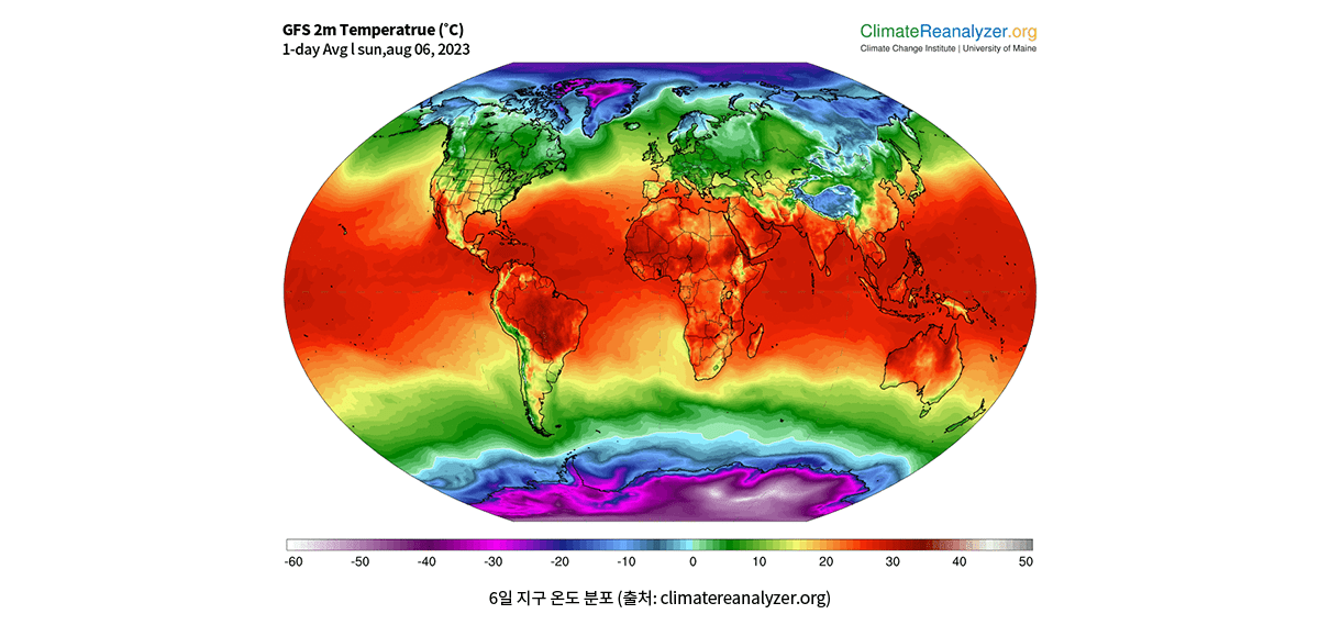 6월 지구 온도 분포