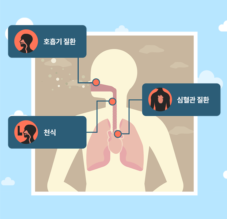 미세먼지가 건강에 주는 영향 호흡기질환, 심혈관질환, 천식